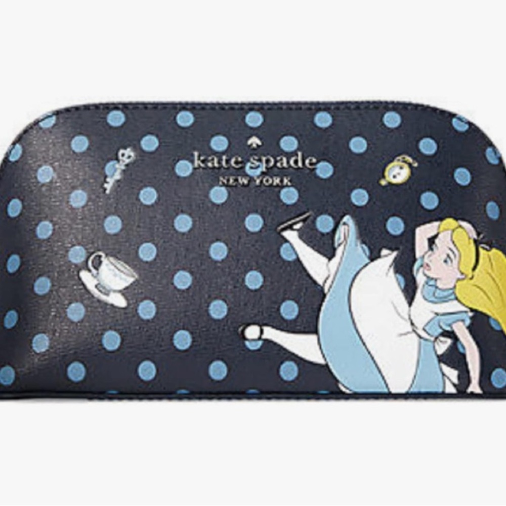 Kate Spade New York Alice in Wonderland Cosmetic Makeup Bag